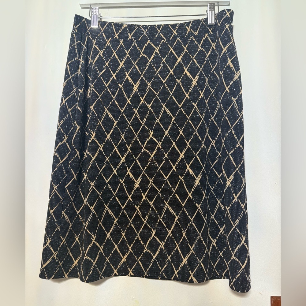 New York & Company Black and Cream A-Line Skirt